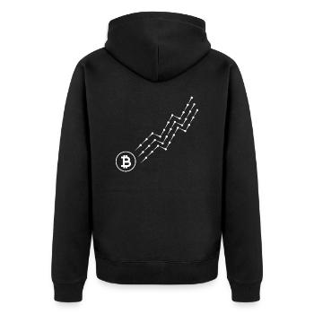 Crypto Bitcoin Trading - Veste à capuche bio Premium Unisexe - noir - Dos - Nico (187cm)