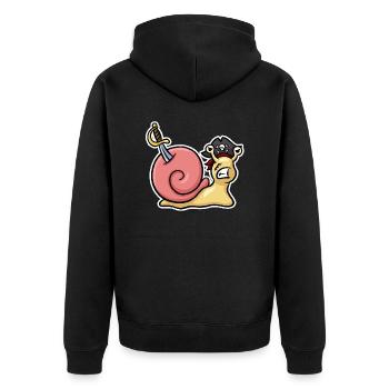 Piratenschnecke - Unisex Premium Bio Zip Hoodie - Schwarz - Hinten - Nico (187cm)