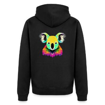 Koala - Unisex Premium Organic Zip Hoodie - black - Back - Nico (187cm)