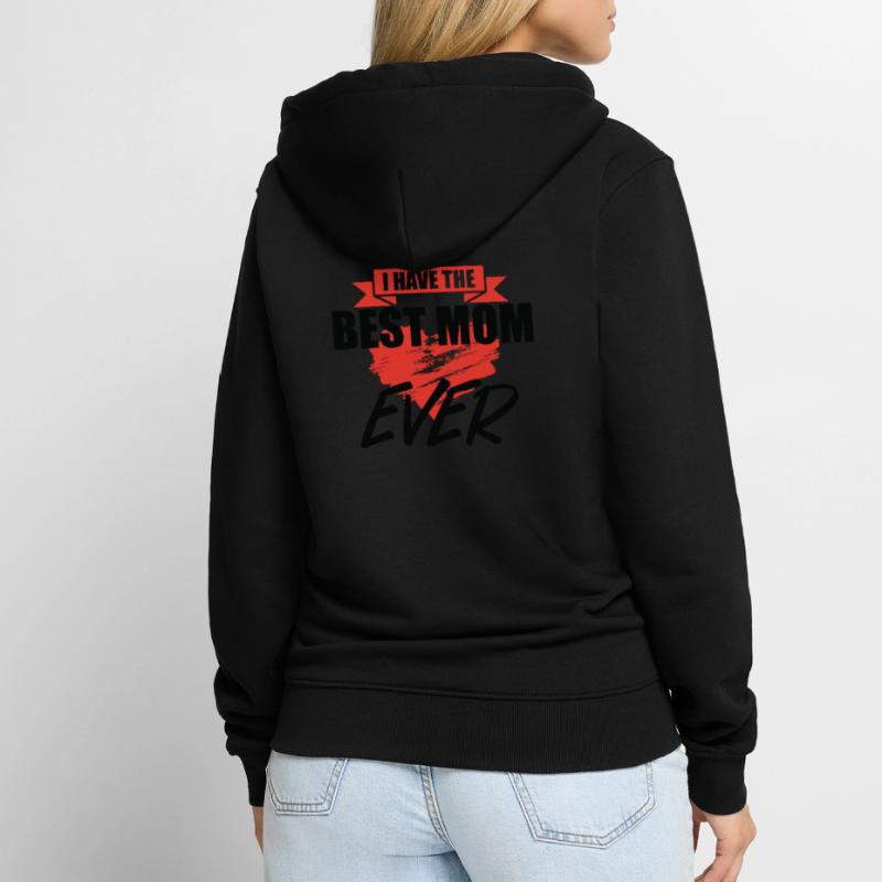Mutter Spruch Geschenk Mama Muttertag Unisex Premium Bio Zip Hoodie