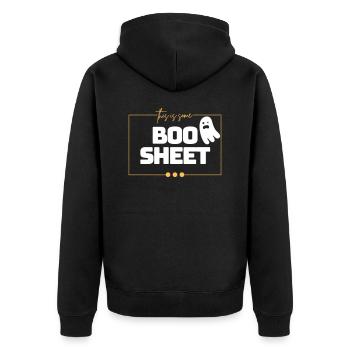 This is Some Boo Sheet - Unisex Premium Organic Zip Hoodie - black - Back - Nico (187cm)