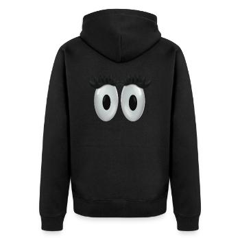 Augen - Unisex Premium Bio Zip Hoodie - Schwarz - Hinten - Nico (187cm)
