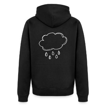 Nuage, Pluie - Veste à capuche bio Premium Unisexe - noir - Dos - Nico (187cm)