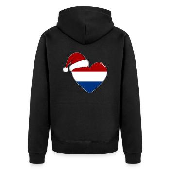Drapeau de Hollande coeur de Noël - Veste à capuche bio Premium Unisexe - noir - Dos - Nico (187cm)