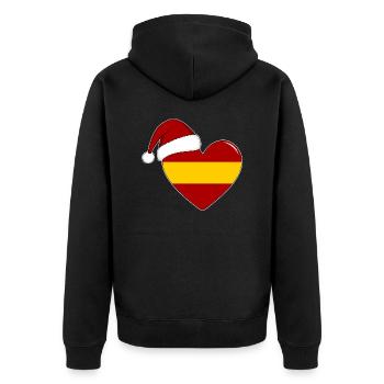 Drapeau Espagne coeur de Noël - Veste à capuche bio Premium Unisexe - noir - Dos - Nico (187cm)
