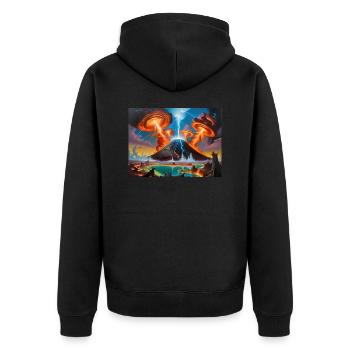 Nature's Fury #6 - Unisex Premium Organic Zip Hoodie - black - Back - Nico (187cm)