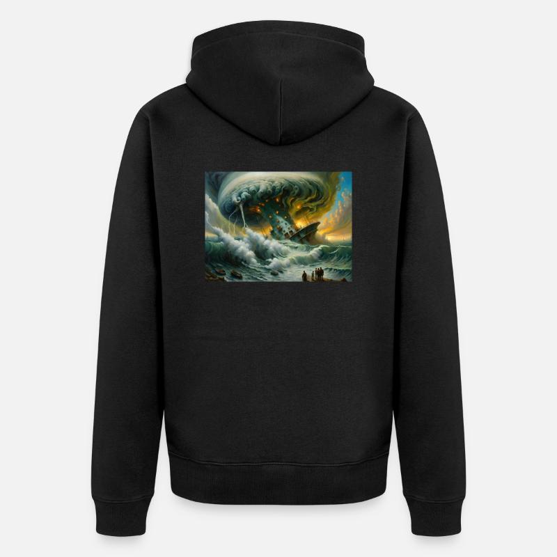 Fureur de la nature #8 - Veste à capuche bio Premium Unisexe - noir