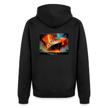 Nature's Fury #11 - Unisex Premium Organic Zip Hoodie - black - Back - Nico (187cm)