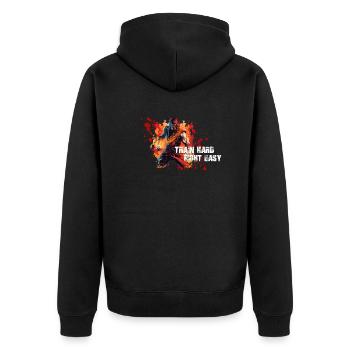 S’entraîner, Combat, Facile, Arts martiaux, Action - Veste à capuche bio Premium Unisexe - noir - Dos - Nico (187cm)