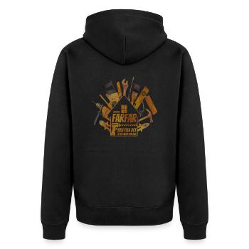 Opa, Oma, Opa, Oma, Papa, Mama, - Unisex Premium Bio Zip Hoodie - Schwarz - Hinten - Nico (187cm)