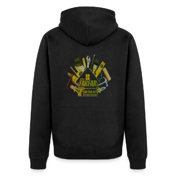 Grandpa, Grandma, Grandpa, Grandma, Dad, Mom, - Unisex Premium Organic Zip Hoodie - black - Back - Nico (187cm)