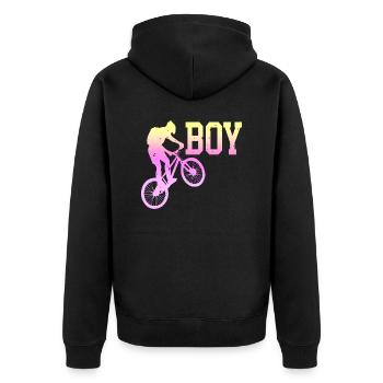 bike bicycle cycle lifestyle healthy transport - Unisex Premium Organic Zip Hoodie - black - Back - Nico (187cm)