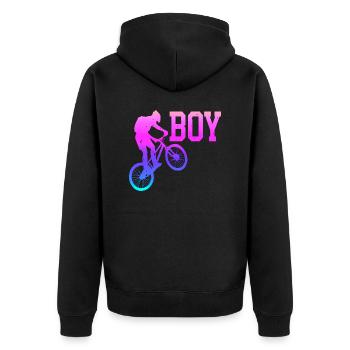 bike bicycle cycle lifestyle healthy transport - Unisex Premium Organic Zip Hoodie - black - Back - Nico (187cm)