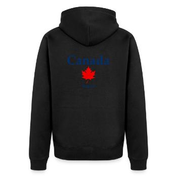 Regina - Saskatchewan - Canada - Kanada - Unisex Premium Organic Zip Hoodie - black - Back - Nico (187cm)