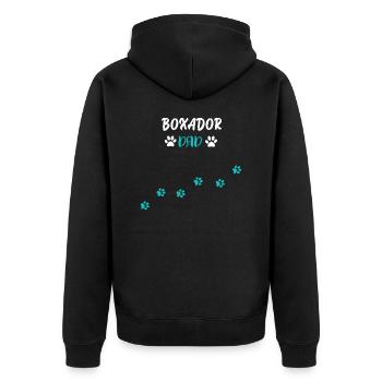 Boxador Dad I Boxer Labrador Mix - Unisex Premium Bio Zip Hoodie - Schwarz - Hinten - Nico (187cm)