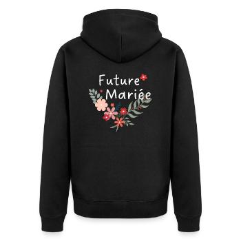 Floral Bride - Die Brautblumen - Unisex Premium Bio Zip Hoodie - Schwarz - Hinten - Nico (187cm)