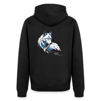 wolf dog animal dog shirt idea beautiful predator - Unisex Premium Organic Zip Hoodie - black - Back - Nico (187cm)
