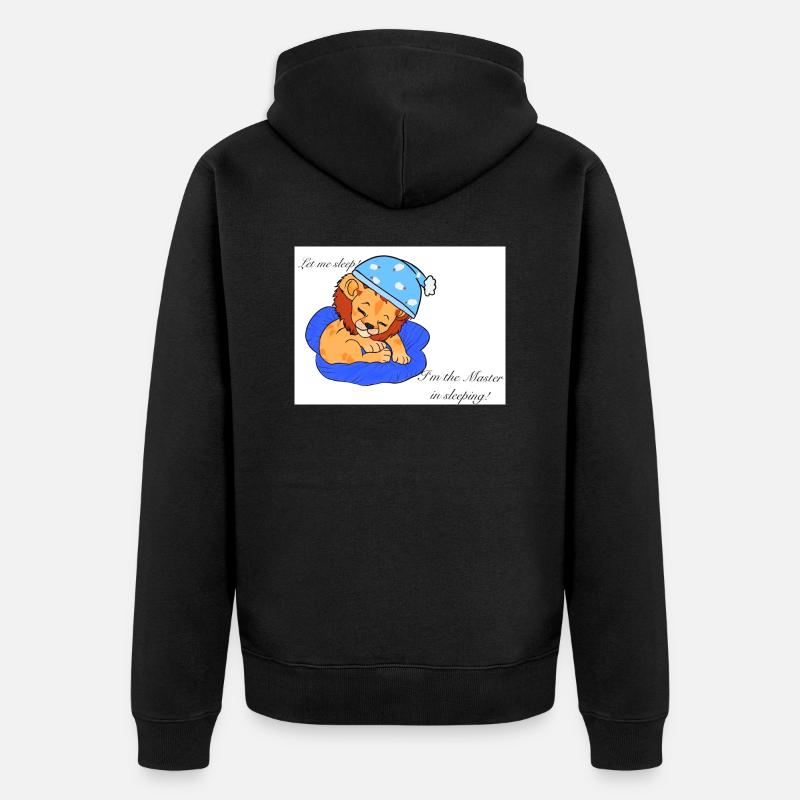Schlafender Löwe - Unisex Premium Bio Zip Hoodie - Schwarz