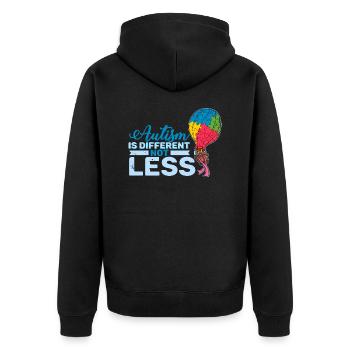 Autism is different not less Autist puzzle piece - Unisex Premium Organic Zip Hoodie - black - Back - Nico (187cm)