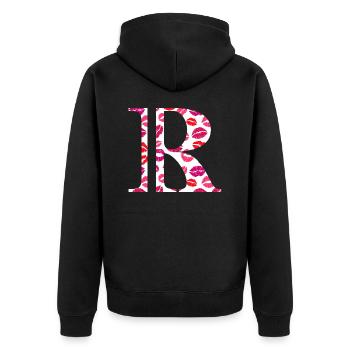 Brief an die Küsse - Unisex Premium Bio Zip Hoodie - Schwarz - Hinten - Nico (187cm)