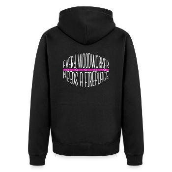 arborists carpenter work tshirts axes bday jokes - Unisex Premium Bio Zip Hoodie - Schwarz - Hinten - Nico (187cm)