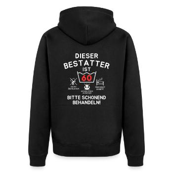 Cet entrepreneur de pompes funèbres a 60 ans. - Veste à capuche bio Premium Unisexe - noir - Dos - Nico (187cm)
