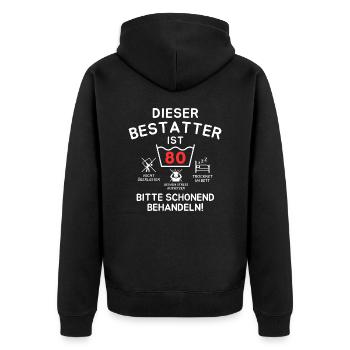 Cet entrepreneur de pompes funèbres a 80 ans. - Veste à capuche bio Premium Unisexe - noir - Dos - Nico (187cm)