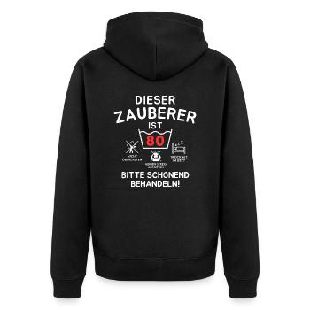 Ce sorcier a 80 ans. - Veste à capuche bio Premium Unisexe - noir - Dos - Nico (187cm)