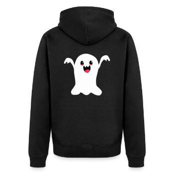 spirit - Unisex Premium Organic Zip Hoodie - black - Back - Nico (187cm)