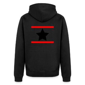 stern - Unisex Premium Bio Zip Hoodie - Schwarz - Hinten - Nico (187cm)