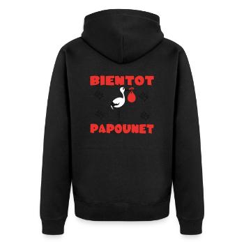 BIENTOT PAPOUNET - Veste à capuche bio Premium Unisexe - noir - Dos - Nico (187cm)
