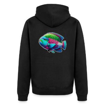 Poisson-perroquet Poisson perroquet mignon - Veste à capuche bio Premium Unisexe - noir - Dos - Nico (187cm)