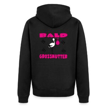 KAHLE GROSSMUTTER - Unisex Premium Bio Zip Hoodie - Schwarz - Hinten - Nico (187cm)