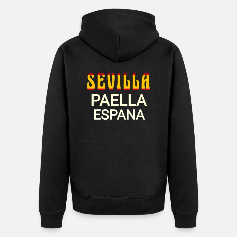 Sevilla España Paella Drôle - Veste à capuche bio Premium Unisexe - noir