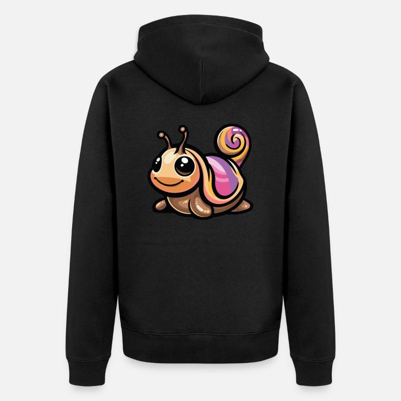 Bande dessinée d’escargot - Veste à capuche bio Premium Unisexe - noir