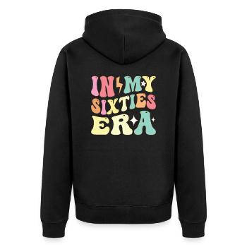 Neue Sixties 60. Geburtstagsgeschenke für Männer, Frauen - Unisex Premium Bio Zip Hoodie - Schwarz - Hinten - Nico (187cm)