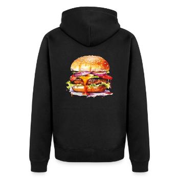 burger - Veste à capuche bio Premium Unisexe - noir - Dos - Nico (187cm)