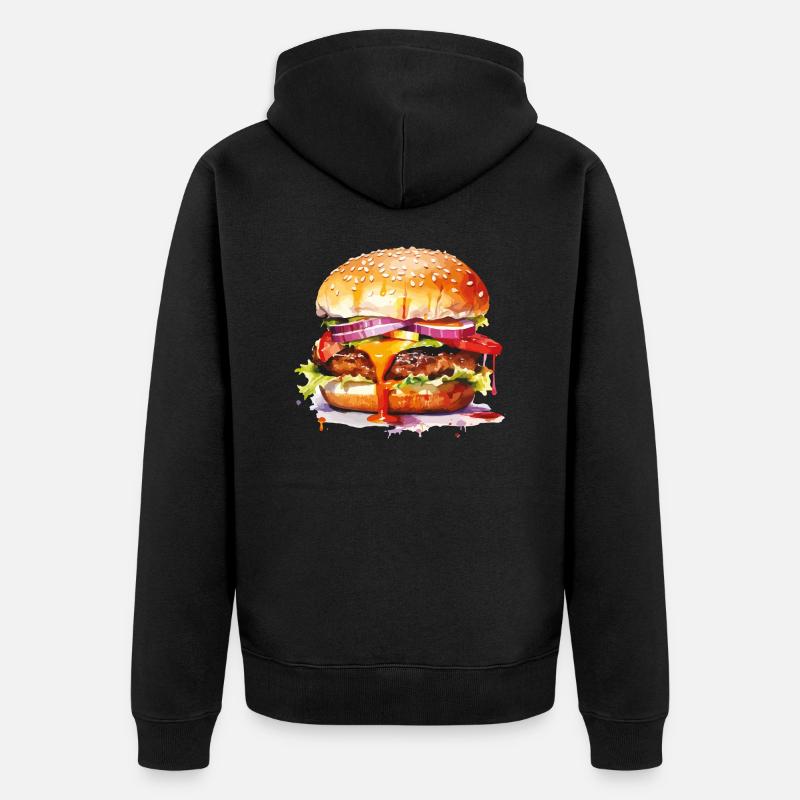 burger - Veste à capuche bio Premium Unisexe - noir