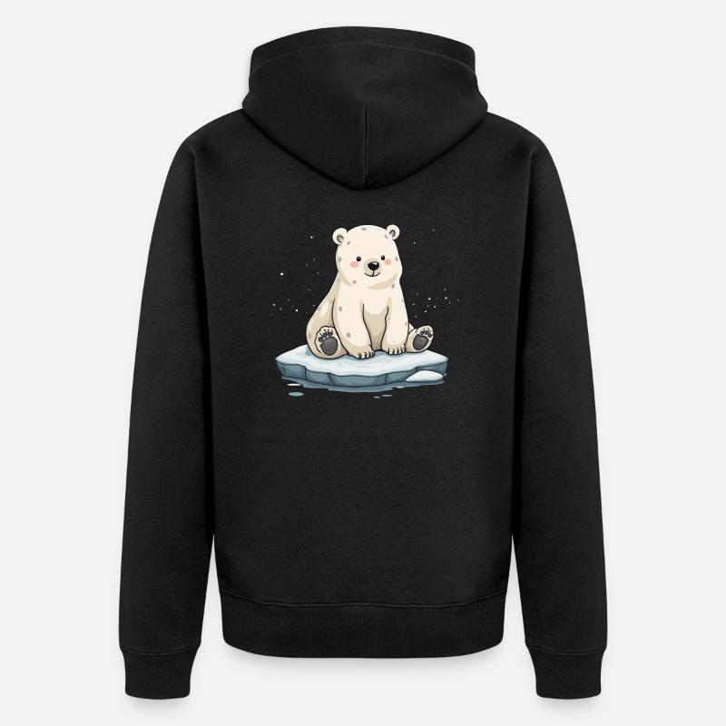 OURS EN PERCHE - Veste à capuche bio Premium Unisexe - noir