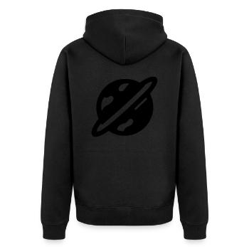Planet - Unisex Premium Bio Zip Hoodie - Schwarz - Hinten - Nico (187cm)