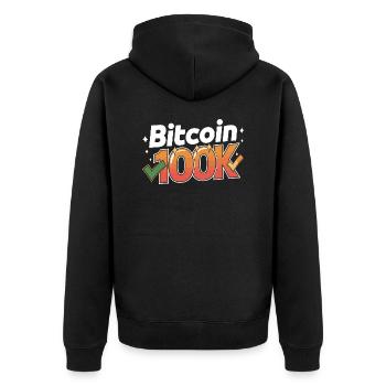 Bitcoin 100K - Veste à capuche bio Premium Unisexe - noir - Dos - Nico (187cm)