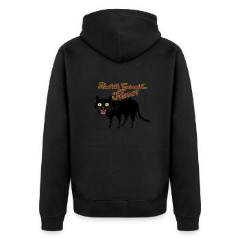 And the Cat said Meow - Unisex Premium Organic Zip Hoodie - black - Back - Nico (187cm)