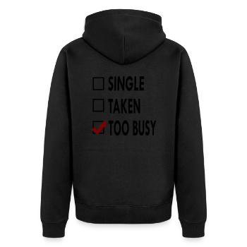 SINGLE noir blanc TOO BUSY - Veste à capuche bio Premium Unisexe - noir - Dos - Nico (187cm)
