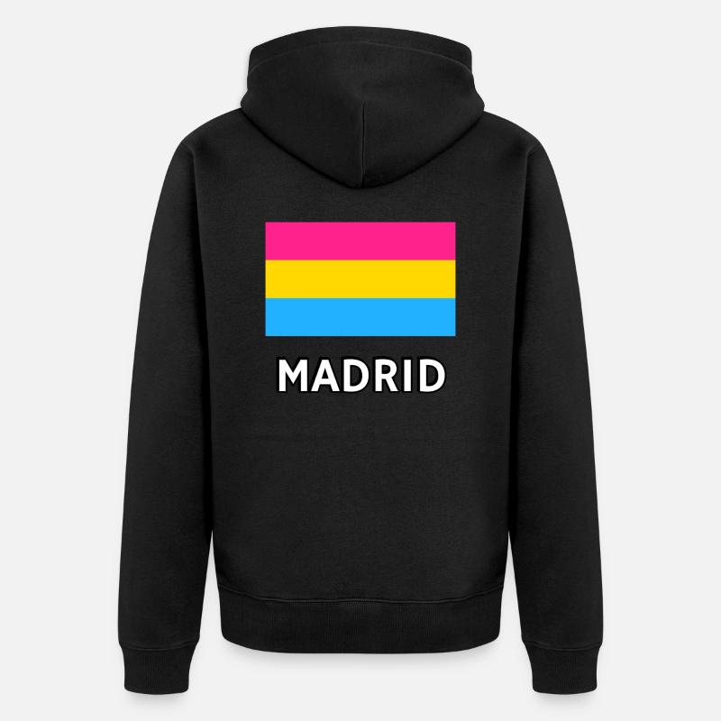 Pan Pride Drapeau Madrid - Veste à capuche bio Premium Unisexe - noir