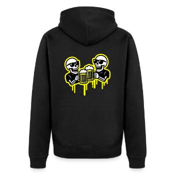 Skeleton Party Beer Team - Unisex Premium Organic Zip Hoodie - black - Back - Nico (187cm)