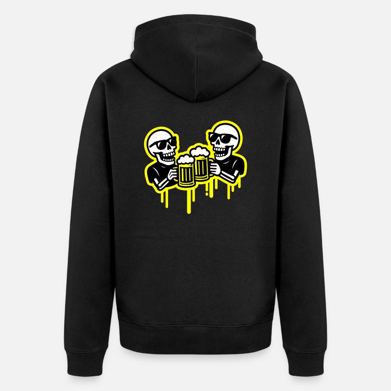 Skeleton Party Beer Team - Veste à capuche bio Premium Unisexe - noir