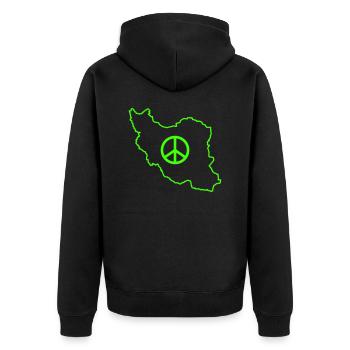 Paix en Iran - Veste à capuche bio Premium Unisexe - noir - Dos - Nico (187cm)