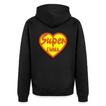 coeur super emma - Veste à capuche bio Premium Unisexe - noir - Dos - Nico (187cm)