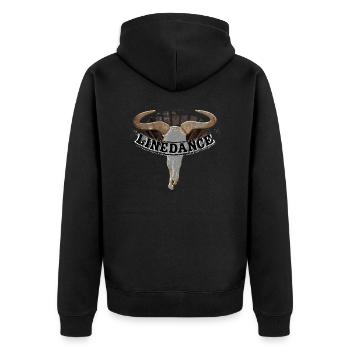 kl_linedance34b - Unisex Premium Organic Zip Hoodie - black - Back - Nico (187cm)