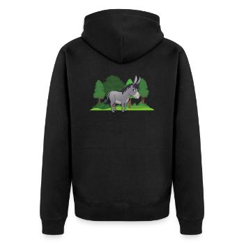 âne forêt cheval mulet amant animal - Veste à capuche bio Premium Unisexe - noir - Dos - Nico (187cm)